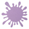 Speels vormgegeven lila splash vilt onderzetter in de vorm van een vlek bij mijnonderzetters.nl webshop