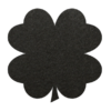 Haal het geluk in huis met deze zwarte onderzetter van vilt in de vorm van een klavertje vier bij mijnonderzetters.nl webshop