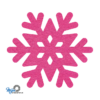Fuchsia vilt onderzetters in de vorm van een sneeuwvlok van mijnonderzetters.nl webshop