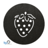 zwarte aardbei onderzetter vilt met een leuke aardbei motief in het midden bij mijnonderzetters.nl webshop