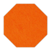 Strak vormgegeven oranje vilt pan onderzetter in de vorm van een 8-hoek bij mijnonderzetters.nl webshop