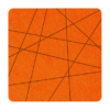 Strak vormgegeven vierkante vilt onderzetter met lijnen als motief in de kleur oranje bij mijnonderzetters.nl