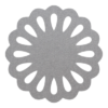 Handige lichtgrijze onderzetter van vilt in de vorm van een cirkel met opgebouwde druppels bij mijnonderzetters.nl webshop