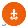Prachtige en sjieke design D3 ornament onderzetter vilt in de kleur oranje bij mijnonderzetters.nl
