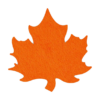 oranje herfst onderzetter van vilt in vorm van een esdoornblad bij mijnonderzetters.nl webshop
