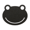 Grappige kikker onderzetter vilt in de kleur zwart bij mijnonderzetters.nl webshop