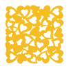 gele vierkant uit hartjes onderzetter vilt bij mijnonderzetters.nl webshop