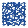 donkerblauwe vierkant uit hartjes onderzetter vilt bij mijnonderzetters.nl webshop