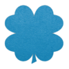 Haal het geluk in huis met deze lichtblauwe onderzetter van vilt in de vorm van een klavertje vier bij mijnonderzetters.nl webshop