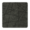 Strak vormgegeven vierkante vilt onderzetter met lijnen als motief in de kleur gemeleerd antraciet bij mijnonderzetters.nl webshop
