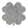 Haal het geluk in huis met deze gemeleerd grijze onderzetter van vilt in de vorm van een klavertje vier bij mijnonderzetters.nl webshop