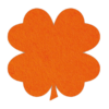 Haal het geluk in huis met deze oranje onderzetter van vilt in de vorm van een klavertje vier bij mijnonderzetters.nl webshop