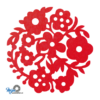 rode sfeervolle bloemenkrans onderzetter vilt in vorm van een bloemenkrans bij mijnonderzetters.nl webshop