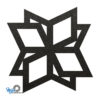 Strak vormgegeven zwarte vilt onderzetter in de vorm van een ruitenster bij mijnonderzetters.nl webshop