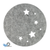 gemeleerd grijs vilt onderzetters met uitgesneden sterrenhemel als vorm van mijnonderzetters.nl webshop