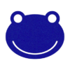 Grappige kikker onderzetter vilt in de kleur donkerblauw bij mijnonderzetters.nl webshop