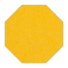 Strak vormgegeven gele vilt pan onderzetter in de vorm van een 8-hoek bij mijnonderzetters.nl webshop