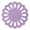 Handige lila onderzetter van vilt in de vorm van een cirkel met opgebouwde druppels bij mijnonderzetters.nl webshop