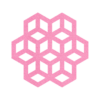 Strak vormgegeven roze onderzetter van vilt in de vorm van opgestapelde blokjes bij mijnonderzetters.nl webshop