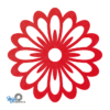 Prachtige en sfeervolle deco bloem onderzetter vilt met een bloem motief in de kleur rood van mijnonderzetters.nl