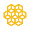 Strak vormgegeven gele onderzetter van vilt in de vorm van opgestapelde blokjes bij mijnonderzetters.nl webshop