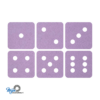 Speelse dobbelsteen onderzetters vilt in de kleur lila bij mijnonderzetters.nl webshop