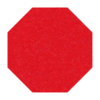 Strak vormgegeven rode vilt pan onderzetter in de vorm van een 8-hoek bij mijnonderzetters.nl webshop