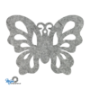gemeleerd grijs vilt onderzetters in de vorm van een vlinder bij mijnonderzetters.nl webshop