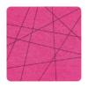 Strak vormgegeven vierkante vilt onderzetter met lijnen als motief in de kleur fuchsia bij mijnonderzetters.nl webshop