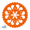 prachtige oranje deco onderzetter vilt met een uniek design van mijnonderzetters.nl