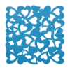 lichtblauwe vierkant uit hartjes onderzetter vilt bij mijnonderzetters.nl webshop