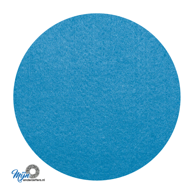 Handige standaard ronde placemats van vilt in de kleur lichtblauw bij mijnonderzetters.nl webshop