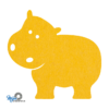 gele Schattige Nijlpaard onderzetter vilt is met zijn unieke vorm de perfecte bescherming voor uw tafel en alleen verkrijgbaar bij mijnonderzetters.nl