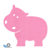 roze Schattige Nijlpaard onderzetter vilt is met zijn unieke vorm de perfecte bescherming voor uw tafel en alleen verkrijgbaar bij mijnonderzetters.nl