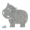 gemeleerd grijze Schattige Nijlpaard onderzetter vilt is met zijn unieke vorm de perfecte bescherming voor uw tafel en alleen verkrijgbaar bij mijnonderzetters.nl
