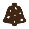 donkerbruine Sfeervolle kerstbel 2 onderzetter vilt met sterren voor de gezellige avonden
