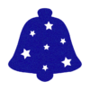 donkerblauwe Sfeervolle kerstbel 2 onderzetter vilt met sterren voor de gezellige avonden
