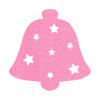 roze Sfeervolle kerstbel 2 onderzetter vilt met sterren voor de gezellige avonden