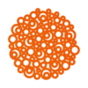 Prachtig vormgegeven sierkleed / tafelkleed van vilt, oranje Sierkleed Circulus Vilt van mijnonderzetters.nl
