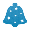 lichtblauwe Sfeervolle kerstbel 2 onderzetter vilt met sterren voor de gezellige avonden