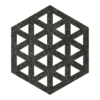 gemeleerd antraciete Strak vormgegeven 6-Hoek hexagon vilten onderzetters